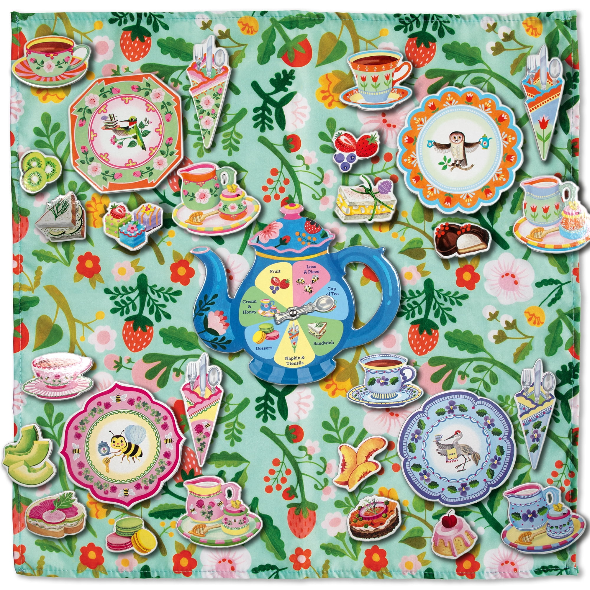 eeBoo Kitten's Time For Tea Spinner Game, Story Building Game, Ages 3+, 2-4 Players - Introduces Storytelling & Creative Thinking, 15 Minute Gameplay