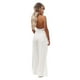 thumbnail image 3 of Pantalones de verano Qarigey color sólido Largo Suelto Casual Pierna ancha cintura alta Elástico Blanco XXXL, 3 of 6