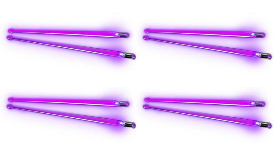 1 Pair Purple Haze FireStix Light Up Lexan Drumsticks 