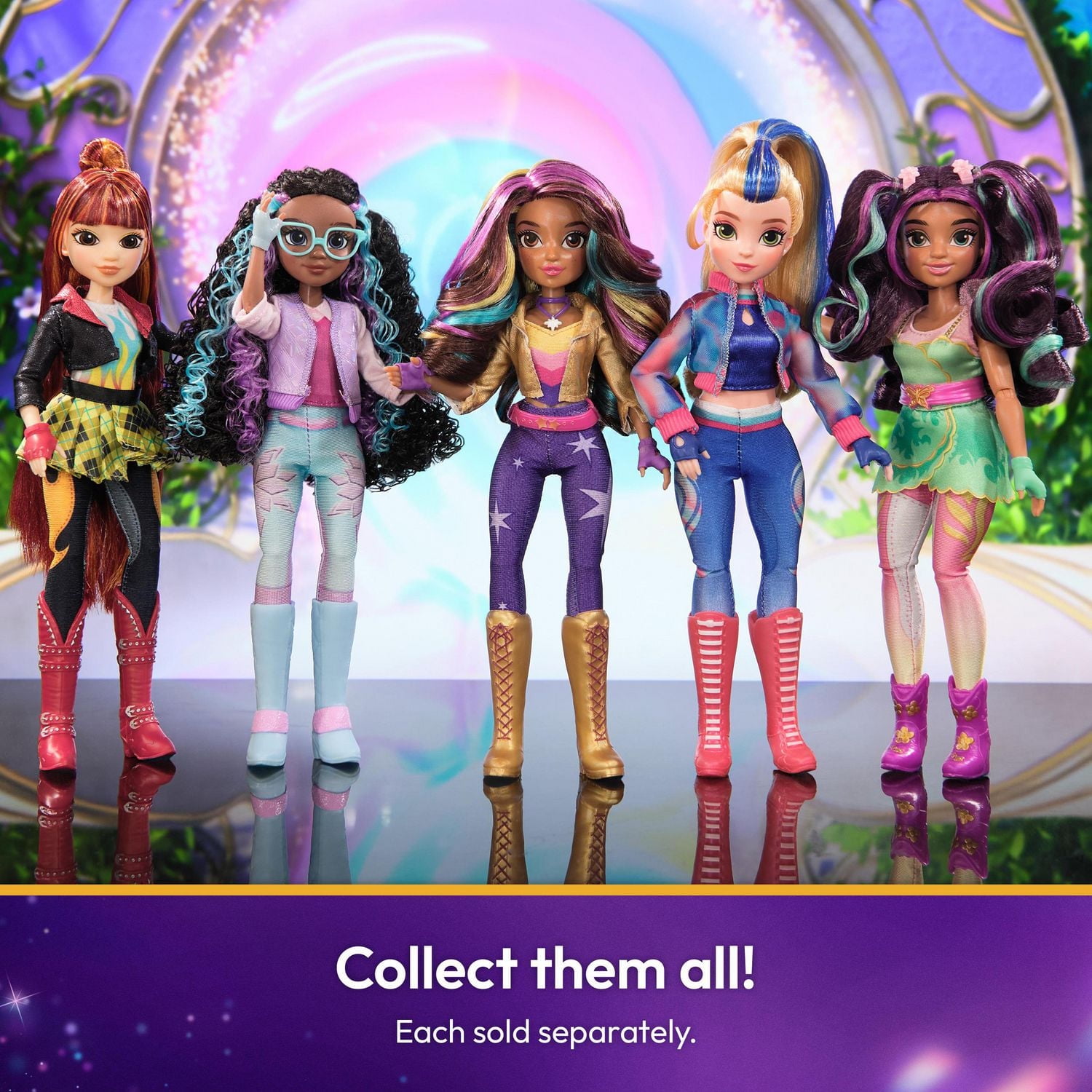 Unicorn Academy, Poupée Isabel avec cheveux méchés, 5 accessoires et un accessoire de coiffure, 24 cm, poupées et licornes pour filles à partir de 4 ans