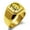 Gold, variant on Stainless Steel Letter D Initial Floral Monogram Engraved Square Flat Top Biker Style Polished Signet Ring