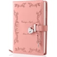 thumbnail image 1 of Diario con cerradura y llave para niñas Espesar 360 páginas Diario de bloqueo en forma de corazón de cuero Lindo cuaderno de diarios secretos bloqueados para mujeres adultas A5 (rosa, 1 of 5