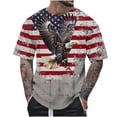 thumbnail image 2 of KeShDi Men 4th July Shirt Summer Trendy Casual Round Neck Print T-shirt Multicolor XL, 2 of 5