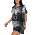 thumbnail image 2 of Susaid Heart Illustration Print Women's Pajama Set, Button-Up Sleepwear with Elastic Waist Shorts, Perfect for Lounging, Yoga, Beach, and Casual Wear-4X-Large, 2 of 7