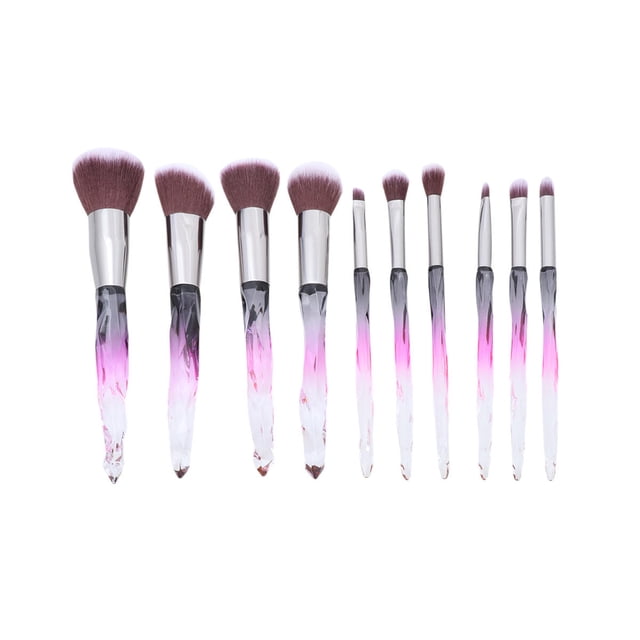 OUNONA 10Ud Brochas De Maquillaje Multicolor Con Mango De Cristal Y Suaves Para Mujer
