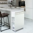 thumbnail image 2 of Narrow Slim Rolling Storage Cart and Organizer Kitchen Storage Cabinet Beside Fridge Small Plastic Rolling Shelf with 2 Drawers for Bathroom, 2 of 10