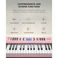 thumbnail image 6 of Donner DEK-200 61 Key Piano Full-Size Electronic Keyboard Set, Dual Keyboard, Auto Accompaniment, Metronome, Record, Includes 300 Tones and Rhythms, with Stand, Bench, Microphone, Pink, 6 of 7