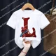 thumbnail image 3 of Camiseta de algodón para niños, niña y niño, Marvels, SpiderMan, letras de la A a la Z, ropa de dibujos animados Kawaii, camisetas para niños, camisetas casuales de moda para bebés pequeños, 3 of 5