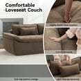 thumbnail image 4 of 89" Cloud Boneless Loveseat Sofa Couch, Deep Seat 2-Seater Comfy Chenille Brown Couch with Lumbar Pillows, Modern Compressed Living Room Sofa, 4 of 7