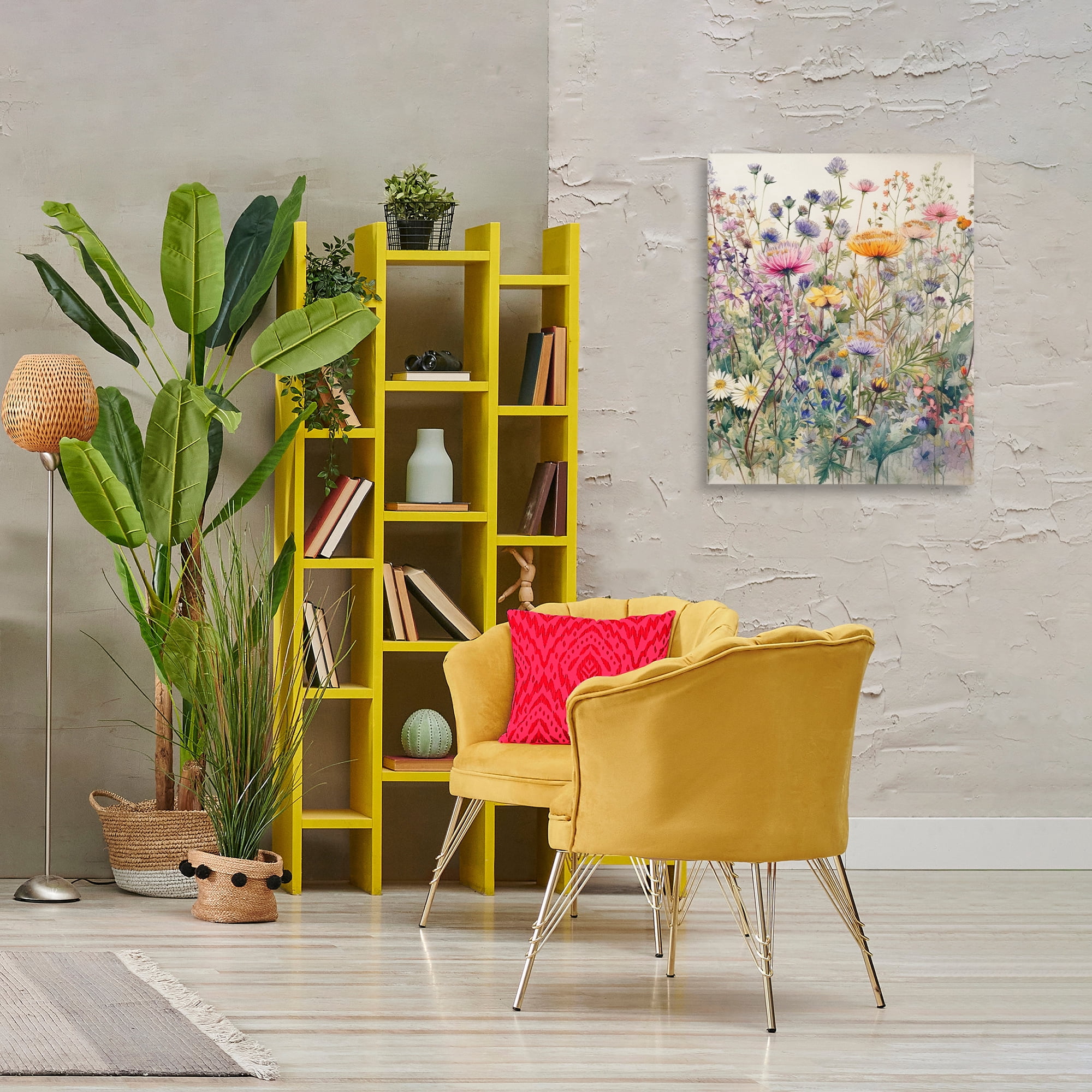 Stupell Industries Mixed Wild Flowers Plants & Flowers Painting Wrapped Canvas Art Print Wall Art, 24 x 30
