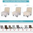 thumbnail image 3 of Armless Accent Slipper Chair Cover Slipcover,Stretch Spandex Removable Jacquard Fabric Non-Slip Silp Cover for Accent Chair Without Arms Furniture Protector for Living Dining Room(Beige, 1), 3 of 7
