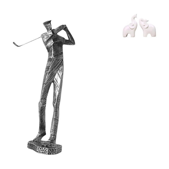 Figura De Resina De Elefante Golfista Moderna, Escultura De Golfista, Decoración única De Mesa Para Amantes Del Golf, Estante Para Oficina, Dormitorio, Entrada, Decoración Del Hogar.