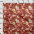 thumbnail image 2 of oneOone Velvet Dark Rose Brown Fabric Circle & Triangle Geometric Fabric For Sewing Printed Craft Fabric By The Yard 58 Inch Wide, 2 of 5