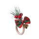 thumbnail image 3 of Servilletas navideñas hechas a mano para decorar la mesa con broche rojo en forma de cono. Campana, 3 of 9