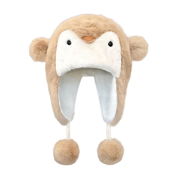 Gorro de peluche de dibujos animados Perfecl Gorro de esquí cálido de invierno Caqui