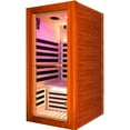 thumbnail image 4 of Single Person Infrared Sauna with 7 Epoxy Heaters & Oguman Wood - Home Use with Bluetooth Speakers & Towel Rails, 4 of 6