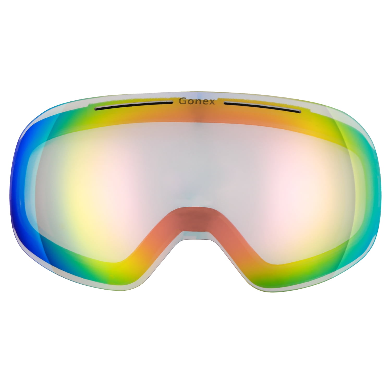 Goggles Ski Snowboard with 2 anti fog dual Magnetic lenses included Mirror & Yel 