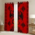thumbnail image 2 of Feelyou Magical Dragon Blackout Curtains Set of 2 (52x84 Each) for Men, Black Red Damask Window Curtains, Boho Western Style Curtains and Drapes, Luxury Bedroom Decor, 2 of 5