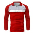 thumbnail image 5 of Cathalem Polos de Mode pour Hommes Coupe Moderne Polo à Manches Longues, Rouge TG, 5 of 5