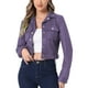 thumbnail image 1 of CHAQUETA MOTERA CORTA DE SUEDE FALSO CON CUELLO CAÍDO PARA MUJERES INSPIRE CHIC TAMAÑO XS MORADO, 1 of 5