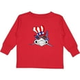 thumbnail image 3 of Inktastic 4th of July Patriot Shark Boys or Girls Long Sleeve Toddler T-Shirt, 3 of 5
