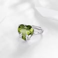 thumbnail image 6 of Juwaliy Women Heart Ring 925 Sterling Silver Butterfly August Birthstone Peridot Solitaire Ring Jewelry Mom Christmas Birthday Gift, 6 of 9