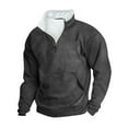 thumbnail image 2 of Blusa y camisa de manga larga con cuello alto para hombre, sudadera informal con capucha, cuello alto retro, cremallera, manga larga, holgada, blusa para hombre, 2 of 3