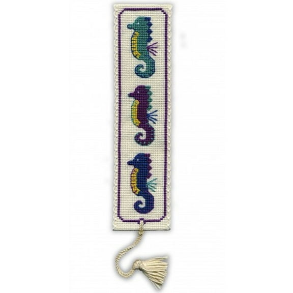 Textile Heritage Counted Cross Stitch Bookmark Kit - Seahorses