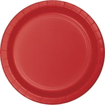 Party Central Disposable Round Luncheon Party Paper Plates - 7" - Classic Red - Club Pack of 240