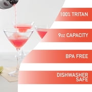 DEco Unbreakable Martini Glasses (Set of 4, 9 oz, 100% Tritan Glassware)- Reusable Shatterproof Espresso & Dirty Martini Glasses- Great for Hosting Parties - Wedding Day Gift Idea