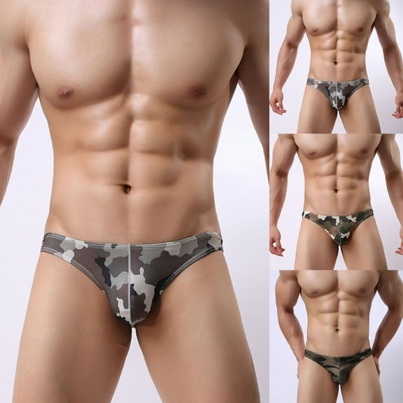 zeranth Men Briefs T Shape Low Waist U Convex Pouch Casual Men G-string for Sleeping