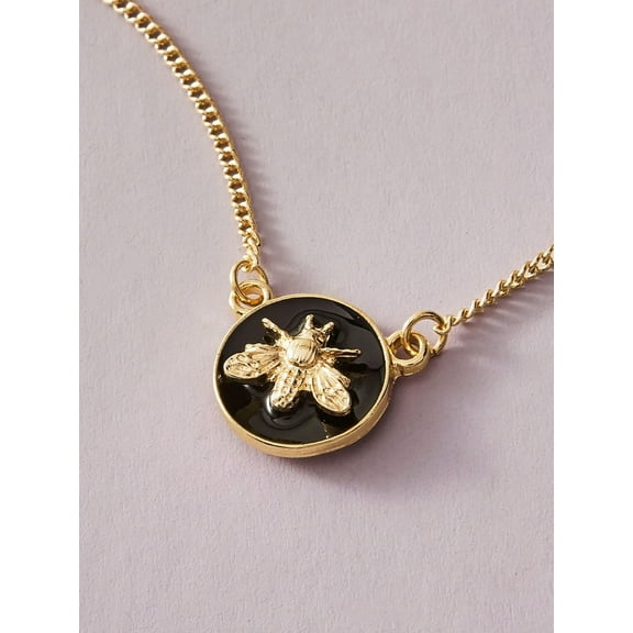 QQTDFG 1pc Metallic Bee Charm Necklace for Women Jewelry for Women Gift for Her-default