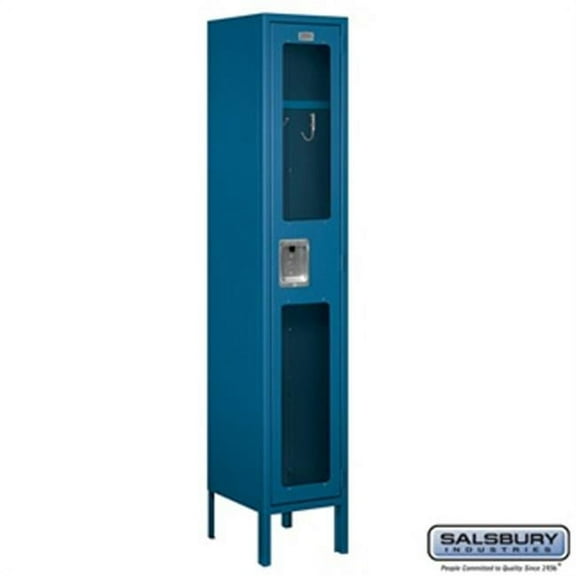 1 x 5 x 12 in. Single Tier See Through Metal Locker, Blue - Unassembled