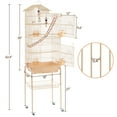 thumbnail image 4 of Yaheetech 62.4''H Rolling Metal Birdcage Parrot Cage with Detachable Stand, Almond, 4 of 13