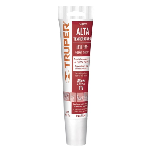 Sellador para altas temperaturas Truper silicón rojo 85 gr 17566