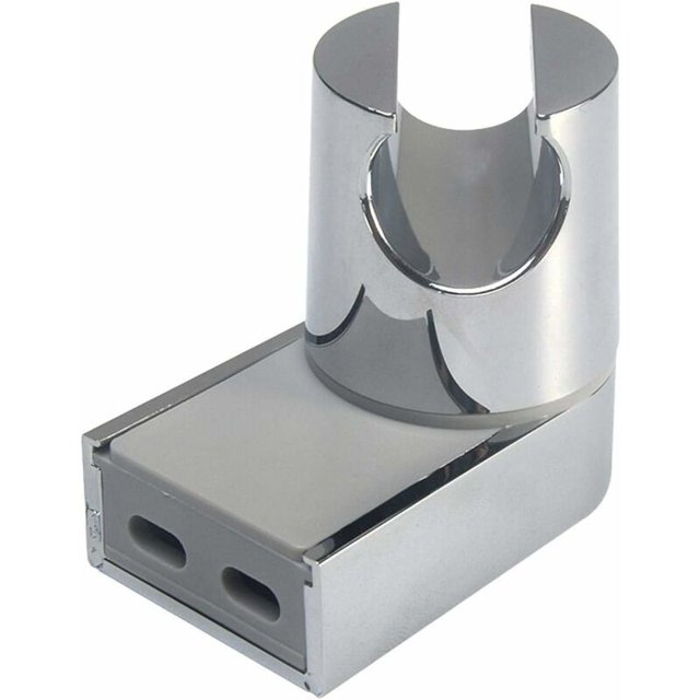 Soporte para cabezal de ducha, montaje en pared, soporte para barra de ducha, soporte para brazo de ducha ajustable, fabricado en ABS, cromo pulido (plata) longziming JAMW Sencillez