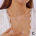 thumbnail image 6 of Elegant Double Layer Color Necklace with Tassels and Glass Gems for Women, 6 of 9