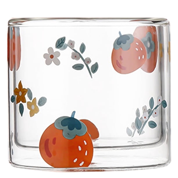 Yuarrent Taza de agua de vidrio doble Bebida transparente no tóxica Calix Vaso de bebida fría creativa Taza de vidrio de borosilicato para bebida Jugo Barra de herramientas Numero 5 Yuarrent HA027593-05