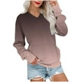 thumbnail image 5 of JUSLIO Womens Shirts Relaxed Fit with Pockets Sweatshirts Graphic Long Sleeve V Neck Sweatshirts Brown L, 5 of 5