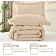 thumbnail image 6 of Pink Ruffle King Size Comforter Set, Shabby Chic Boho Bedding Comforter Sets, Fluffy Cozy Bedding Comforters & Sets for All Season, 3PCS Lightweight Farmhouse Rustic Bedding Sets, Beige, 6 of 13