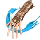 thumbnail image 3 of 2 pulseras clásicas de encaje con guantes para mujer y niña, elegantes pulseras de encaje con anillo (doradas), 3 of 7