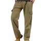 thumbnail image 1 of Pantalones largos para hombre, informales, lisos, con bolsillo, para exteriores, cintura elástica, con cordón, pantalones de trabajo para hombre, 1 of 7