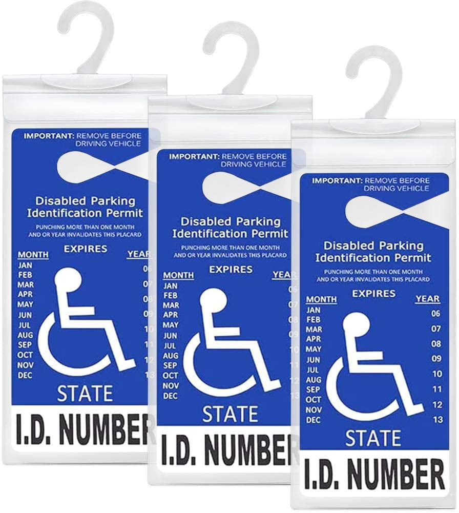 Pack of 3 Handicap Parking Placard Holder Cover Disabled Parking