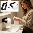 thumbnail image 6 of Lypsnake Wall Mount Toilet Paper Holder, Matte Black Iron Curved Bracket Retractable Spring Spindle,Standard Tissue Rolls for Home RV Farm Public Wash Tissue Use, 6 of 8