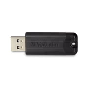 Verbatim PinStripe 128GB USB-A 3.2 Gen 1 Flash Drive – Black