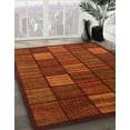 thumbnail image 2 of Ahgly Company Indoor Rectangle Abstract Orange Red Checkered Area Rugs, 4' x 6', 2 of 6