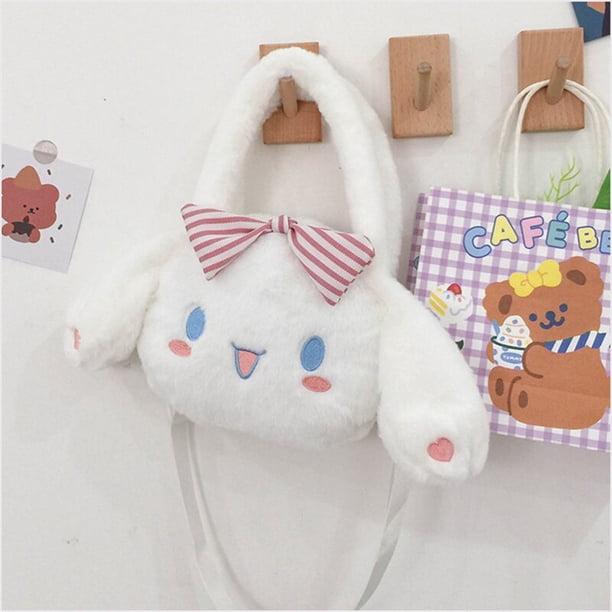 Mochila Kawaii Sanrio de felpa Cinnamoroll, bolsa de peluche de Anime Kuromi, bolsas de mensajero de dibujos animados para niñas, regalos de cumpleaños
