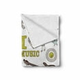 thumbnail image 2 of Popstar Party Soft Flannel Fleece Blanket, I Love Music Themed Sketch Composition Instruments Musician Girl, Cozy Plush for Indoor and Outdoor Use, 60" x 80", Khaki Pale Blue Brown, by Ambesonne, 2 of 6