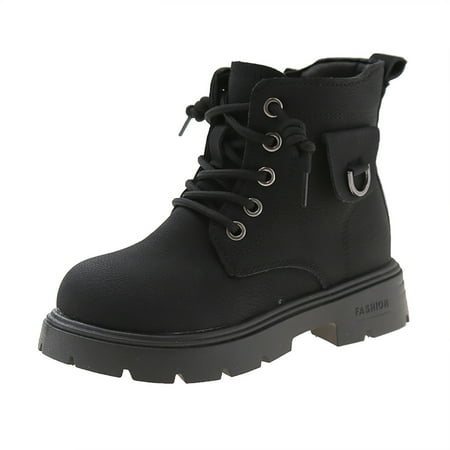 

Toddler Girl Boots Childrens Boots Dressy Childrens Short Boots Fashion Short Hundred Boots Lace-Up Padded Ankle Boots Fashion Boots for Toddler/Little Kids （Lightweight Breathable）
