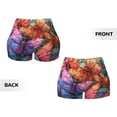 thumbnail image 6 of Workout Shorts Women, Colorful Butterfly Cluster Biker Shorts for Women Running Gym Spandex Shorts Tummy Control, 6 of 8